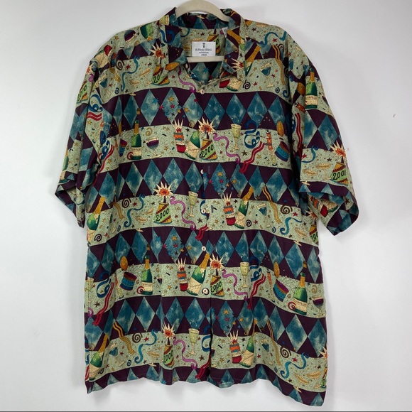 Burma Bibas 2000 silk party button down XL - Picture 4 of 8